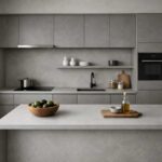 «صفحه کابینت کورین طوسی روشن در آشپزخانه مدرن»